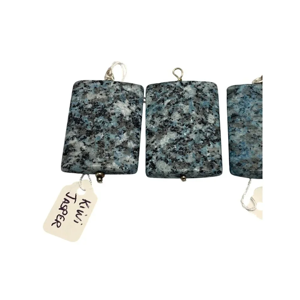 Lot Of 5 Large Kiwi Jasper Stone Pendants (2009) - Picture 6 of 9